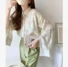 BEARDSLEY ビアズリー リネン 喫茶店 メイド プリント ブラウス - メルカリ