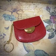 OLD BALLY コインケース エンボスレザー ゴールド×レッド バリー