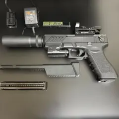 現状品】マルイ グロック18Cフル改造 FET・バレル190mm・100連2本