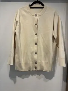 オフホワイト 長袖カーディガン サイズF