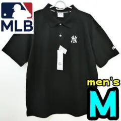 【新品】ヤンキース　ポロシャツ　M　メンズ　MLB公式　NY　黒　前後ロゴのサムネイル