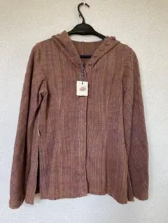 うさとの服　usaato フード付きジャケット　藍×草木染のサムネイル