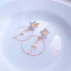 フラワーフープイヤリング