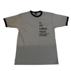 90s 希少 オールドステューシー 紺タグ リンガーTシャツ USA製 M