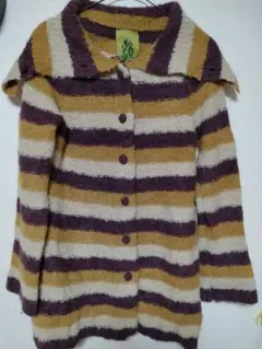 Jocomomolaボーダーロングニットカーディガン