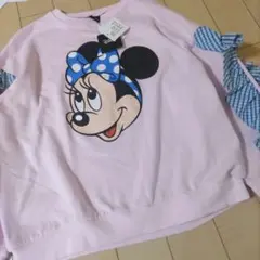 未使用ディズニー ミニーちゃん 袖フリルトレーナー スウェット チマジロ L
