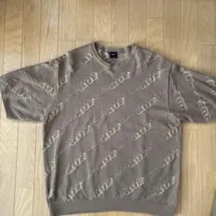 HUF ブラウン ロゴパターン Tシャツ L