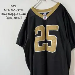 00s ★ NFL x 리복 ★ 아메리칸 풋볼 게임 셔츠 ★ 세인츠 ★ 레지 부시 ★ L