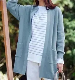 J.PRESS LADIES 　洗えるハウストンガス クルーネック カーディガンのサムネイル