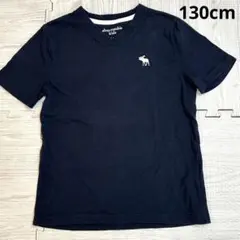 アバクロキッズ Tシャツ 7-8歳 130cm ネイビー ロゴ 半袖