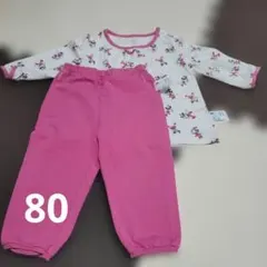 ㉝ミニーマウス柄 ユニクロ ベビーパジャマ 80サイズ