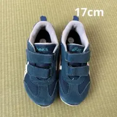 値下げ！ASICS ダークブルー スニーカー ベルクロ