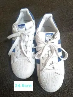 ★adidas★ スーパースター （ホワイト/ブルー ） 24.5cm