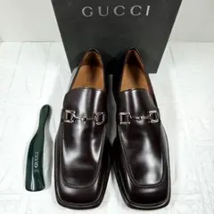 【未使用品】GUCCI ホースビットローファー 8D(26cm) ブラウン