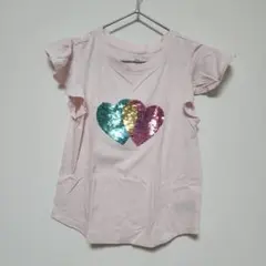 GAP KIDS 半袖Tシャツ ハートスパンコール ピンクのサムネイル