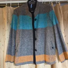 ウール混合 チェック柄ジャケット【L】