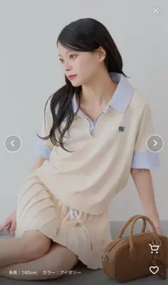 Chico【WEB限定】刺繍入り襟付きポロニット　ニット