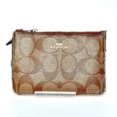 0133 COACH コーチ シグネチャー キーケース キーリング ブラウン