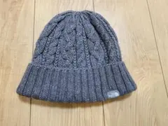 ノースフェイス　グレー ケーブル編み ニット帽