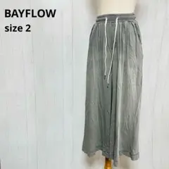 ベイフローBAYFLOW【2】 ガウチョパンツ綿100％ルームウエア　a407