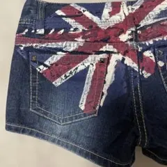 デニムショートパンツ　ホットパンツ　超ショートパンツ　y2k 平成　ギャル　古着