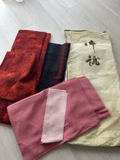 道中着 和装コート 赤黒 ぼかし染めのサムネイル