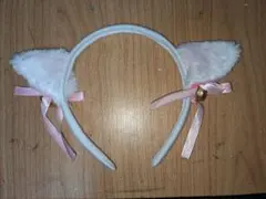 猫耳カチューシャ ホワイトファー