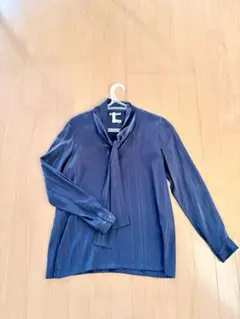 Nonさま専用theory luxe シルクネイビーリボン付き長袖シャツ