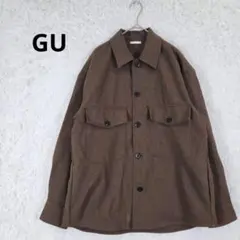 GU ジーユー CPOジャケット シャツブルゾン ブラウン 茶色 S
