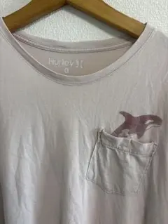 シャチ　Hurley ハーレー ポケットTシャツ ピンクベージュ Lサイズ