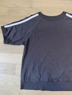 ASHELEN 半袖Tシャツ ブラウン サイドライン
