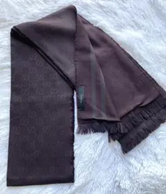 GUCCI グッチ GG柄　マフラー ストール ブラウン系 リバーシブル 希少