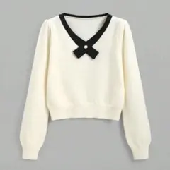SHEIN バイカラー ニット トップス 長袖
