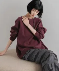 ローリーズファーム　スウェットライクニット　レッド　フリーサイズ　新品