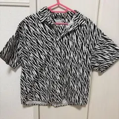 x-girl ゼブラ柄 半袖 シャツ サイズ2 エックスガール　レディース　M