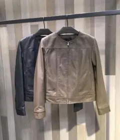 Theory 20SS レザー　ノーカラー　ジャケット P