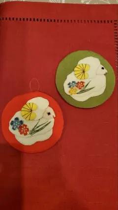 ひつじのフェルト飾り 2点セット