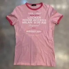 DSQUARED2 ロゴプリント リンガーTシャツ ピンク Mのサムネイル