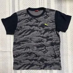 プーマ　PUMA Tシャツ　迷彩柄　黒/グレー系　150