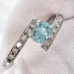 h*o様 pt900 世界三大希少石パライバトルマリン＆天然ダイヤモンドリング