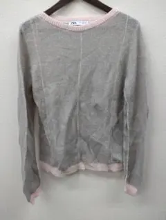 (9)ZARA ニット セーター 長袖 ピンク グレー