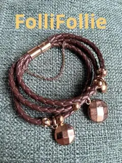 FolliFollieのブラウン3連ブレスレット未使用