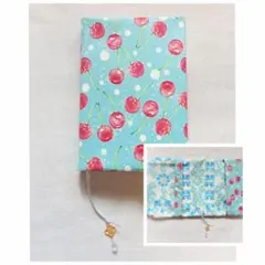 【№BC028】ブックカバー 文庫 ハヤカワサイズ対応 撥水加工 さくらんぼ