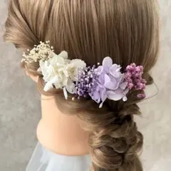NO.7 パープルホワイト　髪飾り　結婚式　成人式　卒業式　七五三　和装