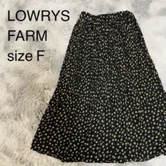 LOWRYS FARM ローリーズファーム 花柄ロングスカート 黒　ウエストゴムのサムネイル