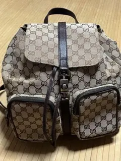 鑑定済み　美品 GUCCI 希少 キャンバス リュックのサムネイル