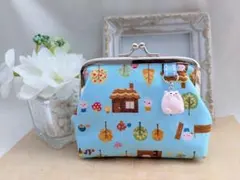 3匹のこぶた♡ブタさんストラップ付　がま口ポーチ　小銭•小物入れ　 ハンドメイド