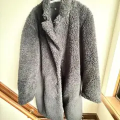 UNIQLO ブラック　ボアコート Lサイズ もこもこアウター