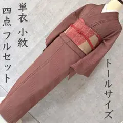 正絹小紋 付け下げ　小紋　フルセット　着物　トールサイズ　正絹　訪問着　鮮やか美　J1 袷着物 背の高い方 トールサイズ 黒小紋柄市松 TLサイズ 着物・浴衣