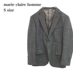 マリクレールオム/テーラードジャケット/千鳥柄/ウール/S/ブラック/ビジネス